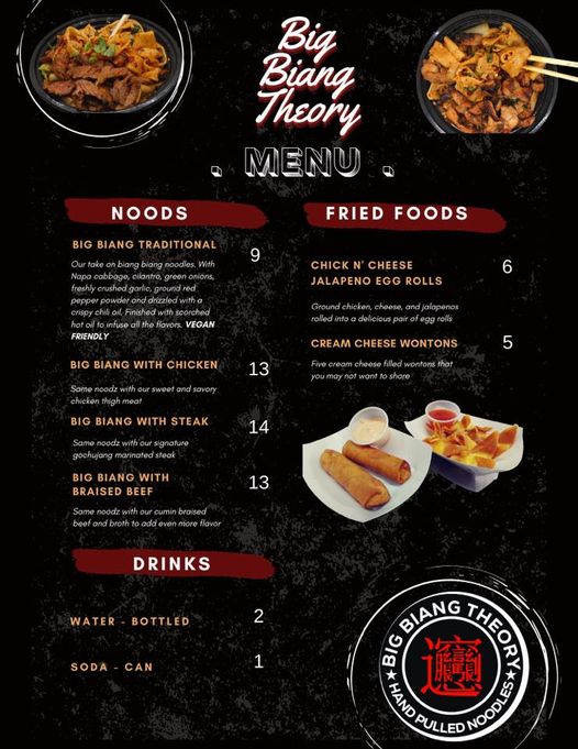 Come out this Sunday, the 18th, to try our new food truck Big Biang Theory! #exp